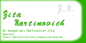 zita martinovich business card